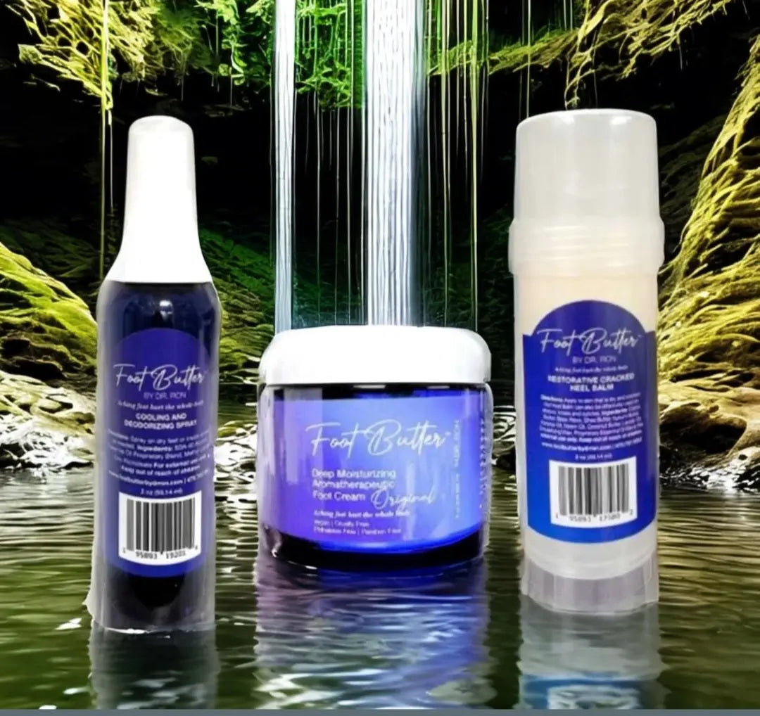 GIFT BUNDLE - Aromatherapeutic foot cream, heel balm, cooling and deodorizing foot spray