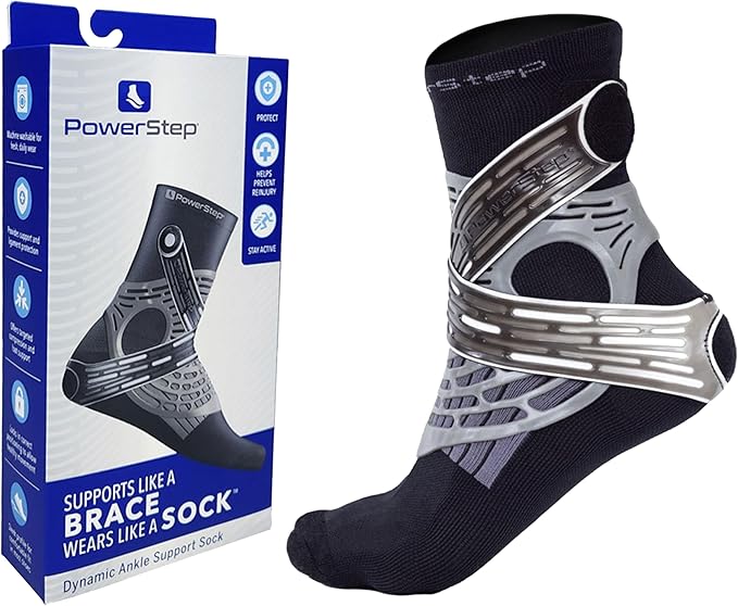 Powerstep Dynamic Ankle Stability Sock, Ankle Brace and Compression Sock