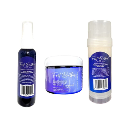 GIFT BUNDLE - Aromatherapeutic foot cream, heel balm, cooling and deodorizing foot spray