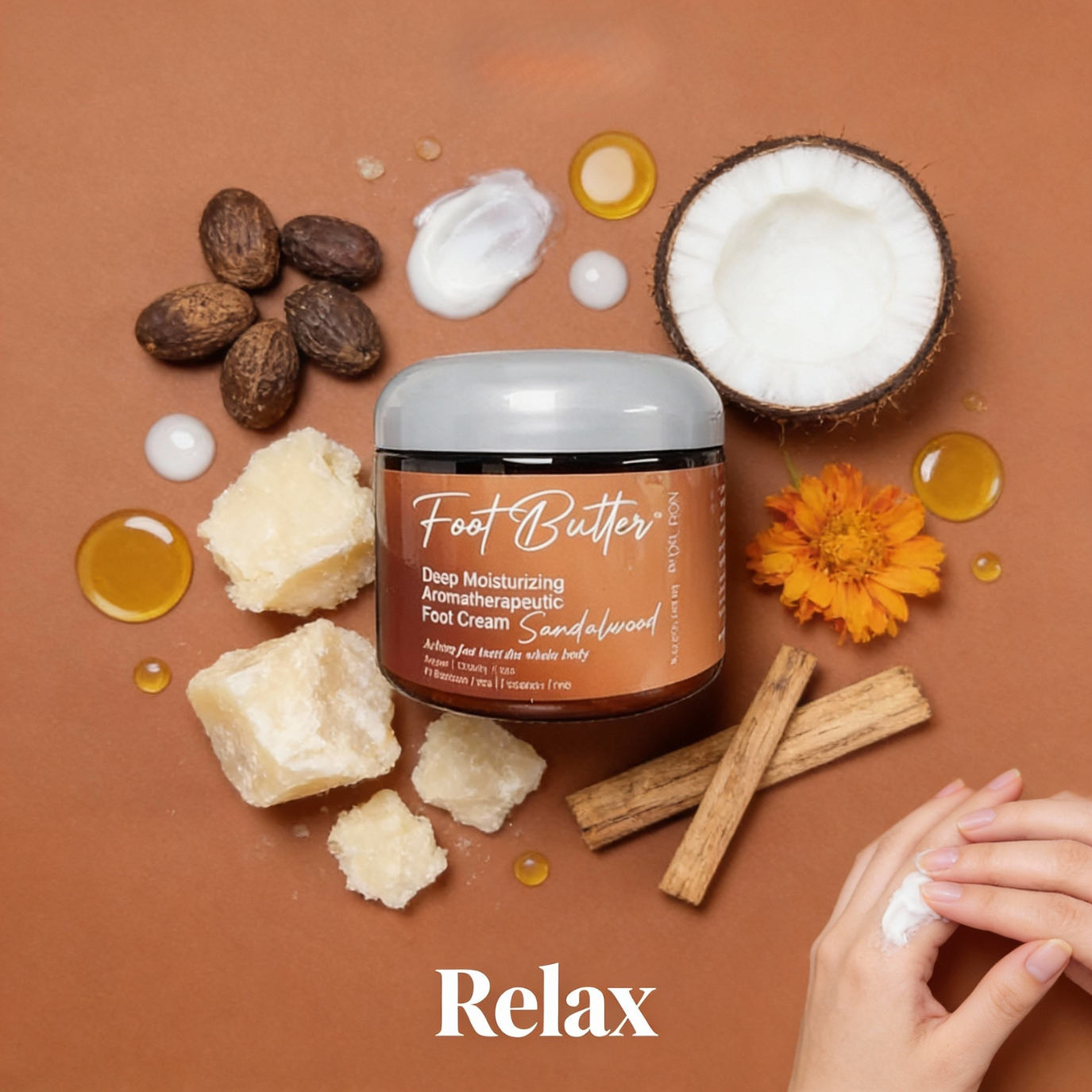 Sandalwood Foot Butter – Deep Moisturizing Foot Cream for Dry, Rough Skin