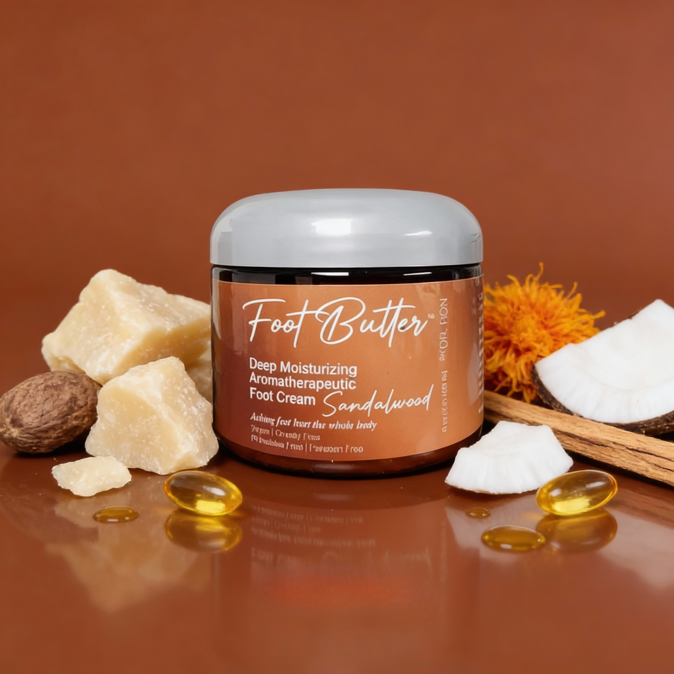 Sandalwood Foot Butter – Deep Moisturizing Foot Cream for Dry, Rough Skin