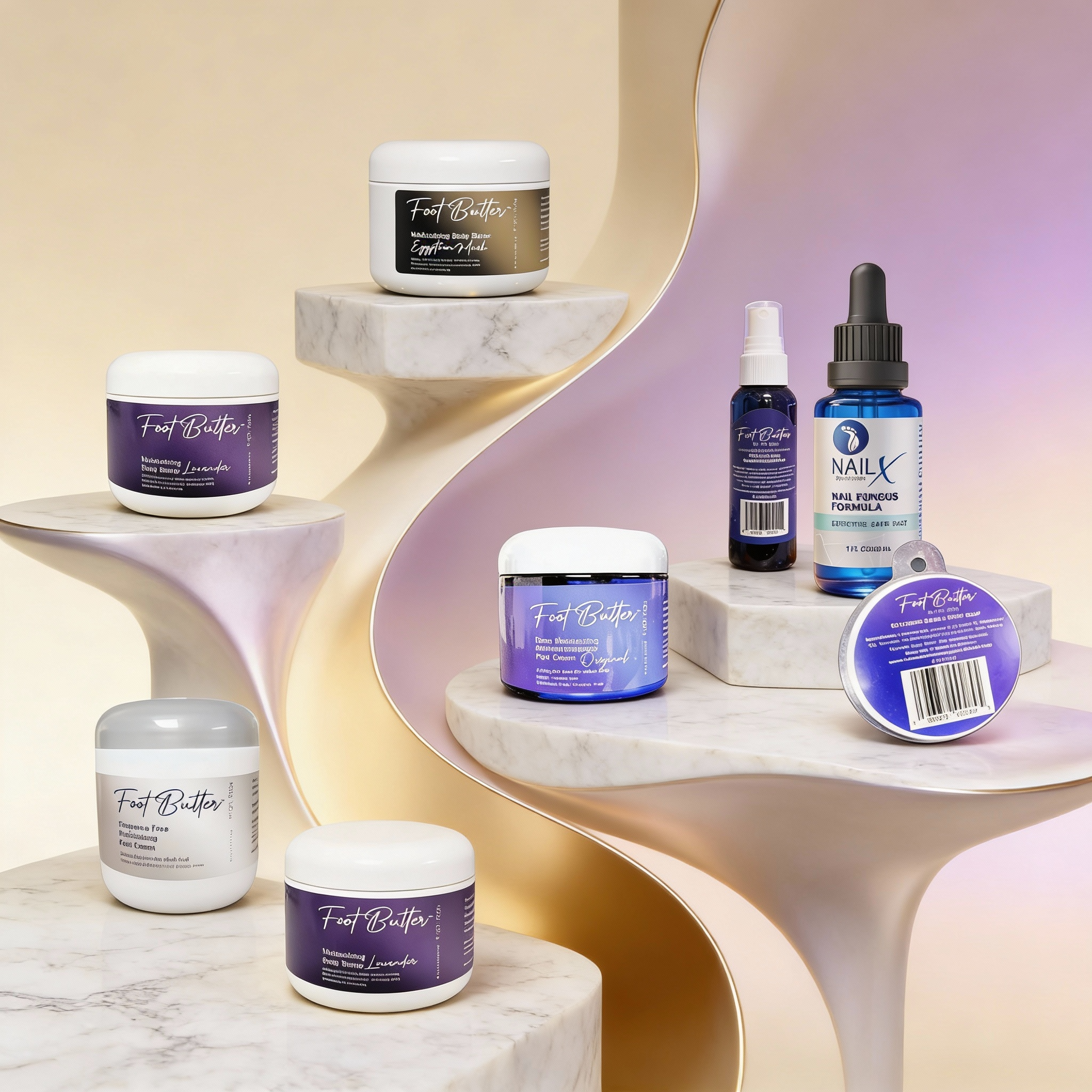 Ultimate Foot & Body Care Bundle – Foot Butter Creams, Body Butter, Heel Balm, Cooling Spray, Nail Repair & Bath Soap