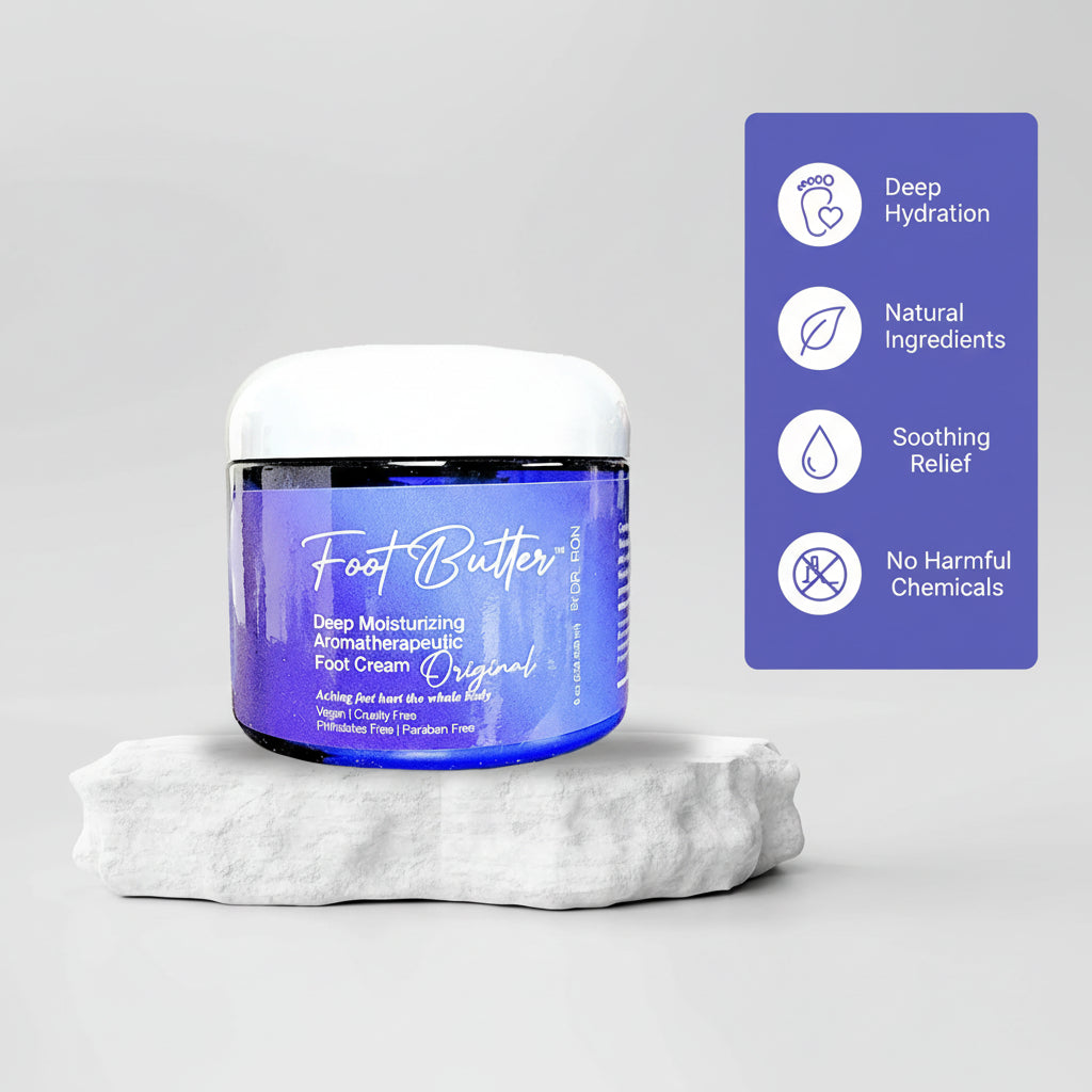 Foot Care Bundle – Lavender Jasmine Foot Butter, Cracked Heel Balm, Cooling Spray & Pumice Scrubber