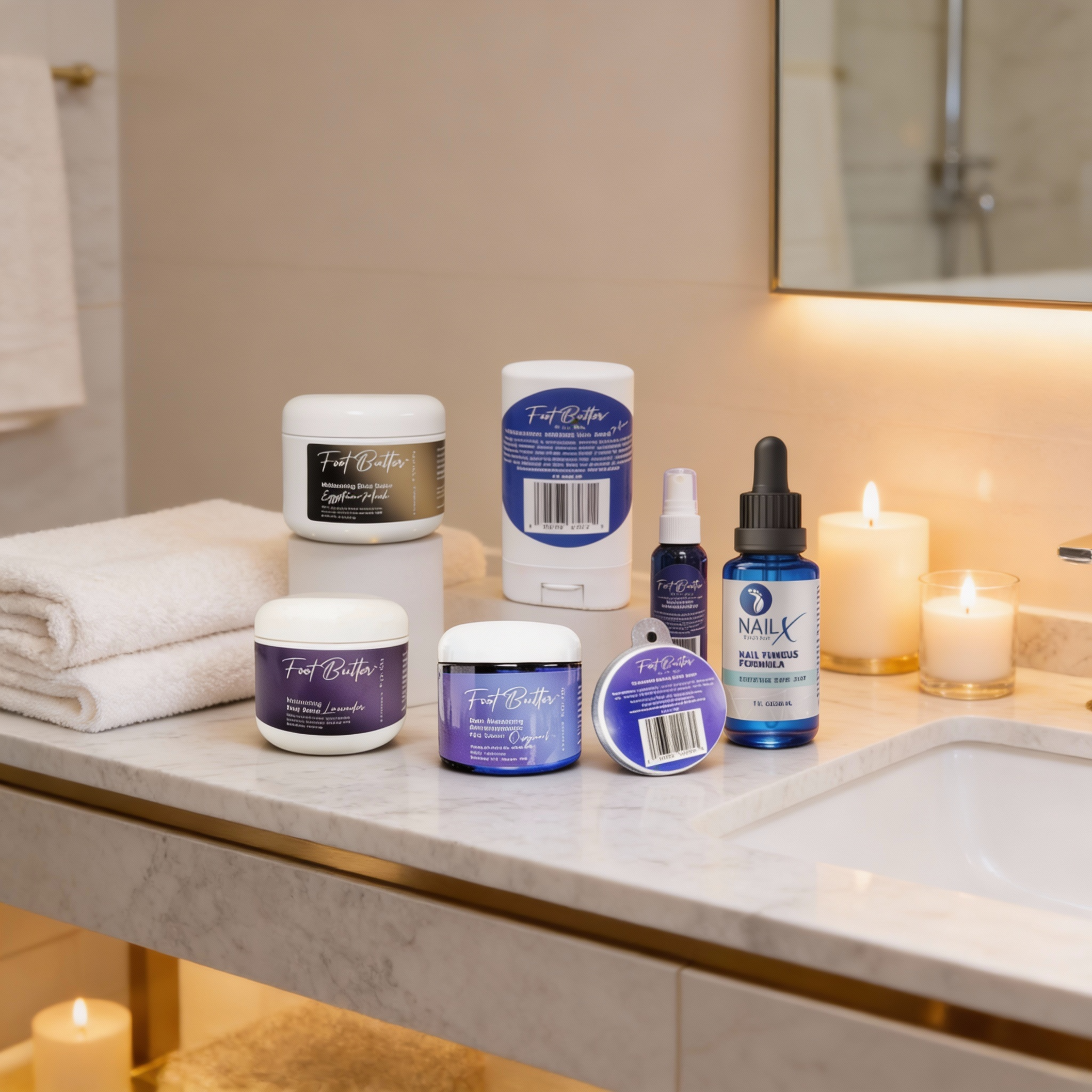 Ultimate Foot & Body Care Bundle – Foot Butter Creams, Body Butter, Heel Balm, Cooling Spray, Nail Repair & Bath Soap